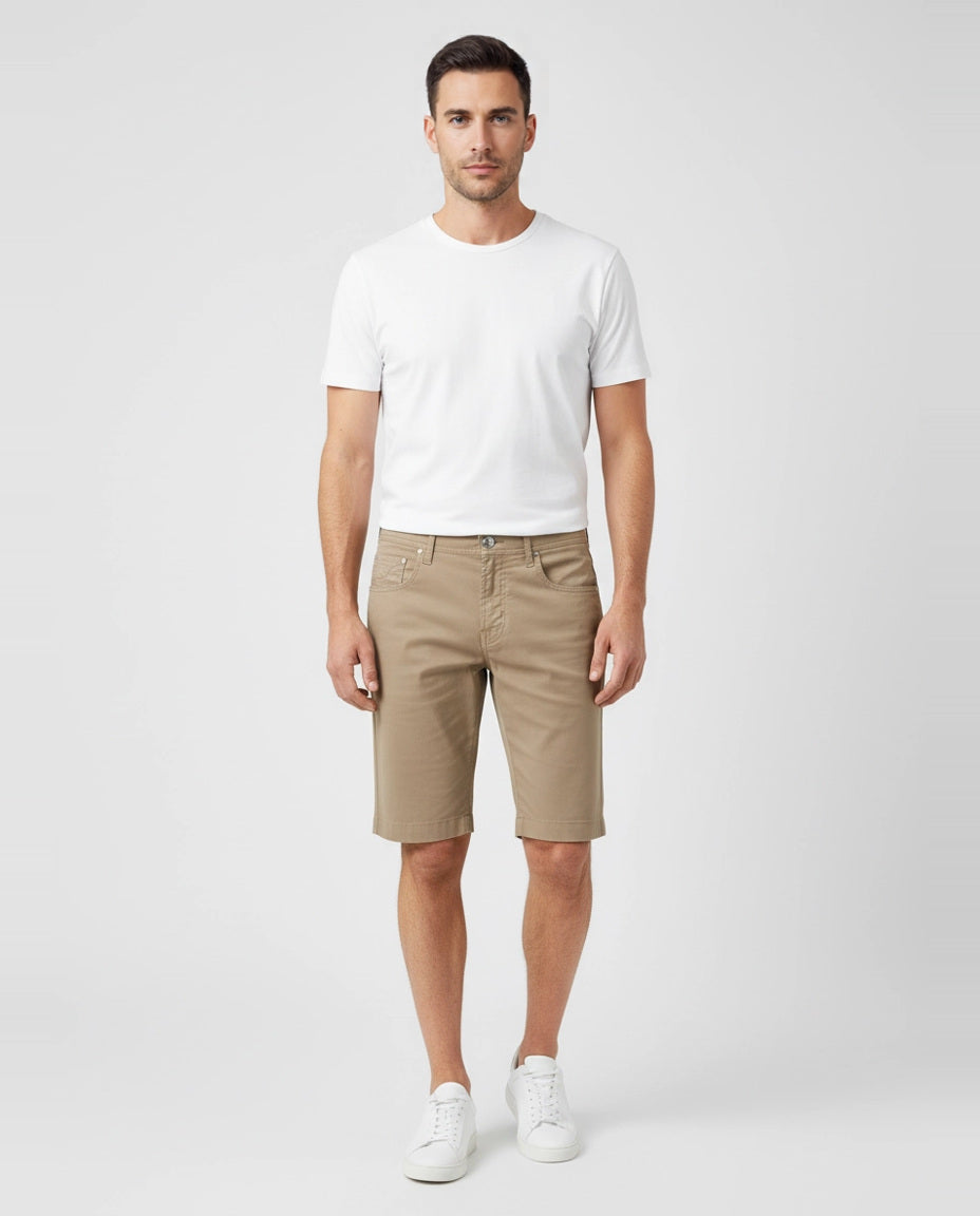 Men's Jacob Cohen Grey 5 Pocket Bermuda Shorts front view on model