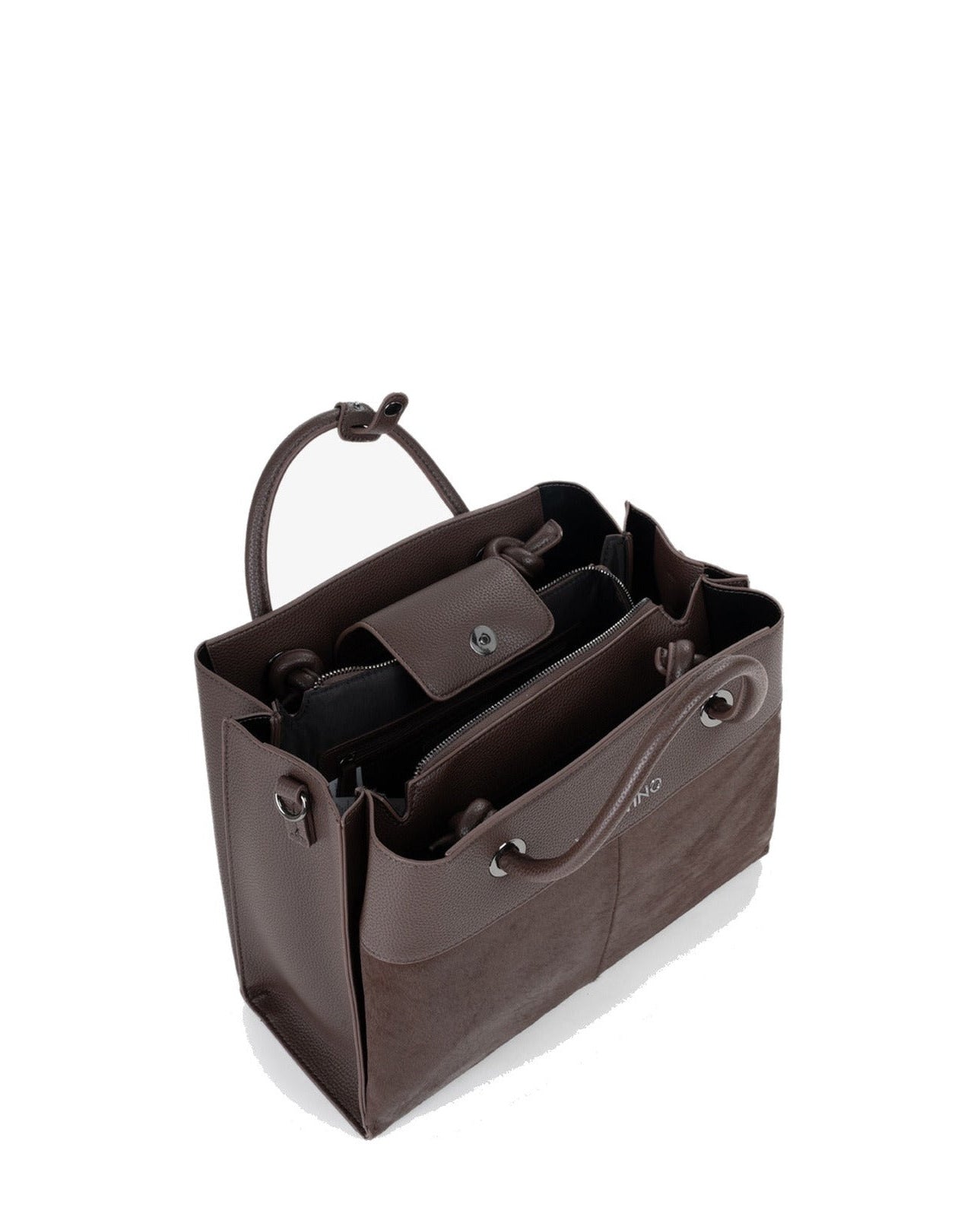 Women's Valentino Alexia Winter Shopping Bag In Dark Brown