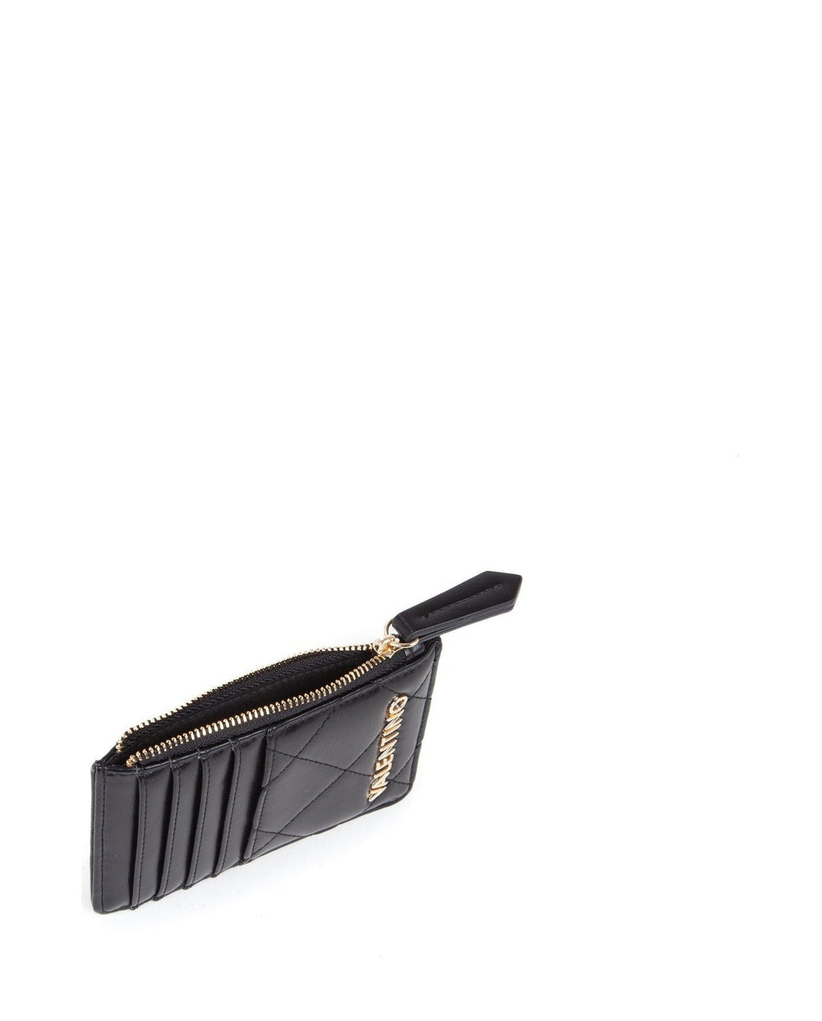 Women's Valentino Bags Black Quilted Credit Card Wallet