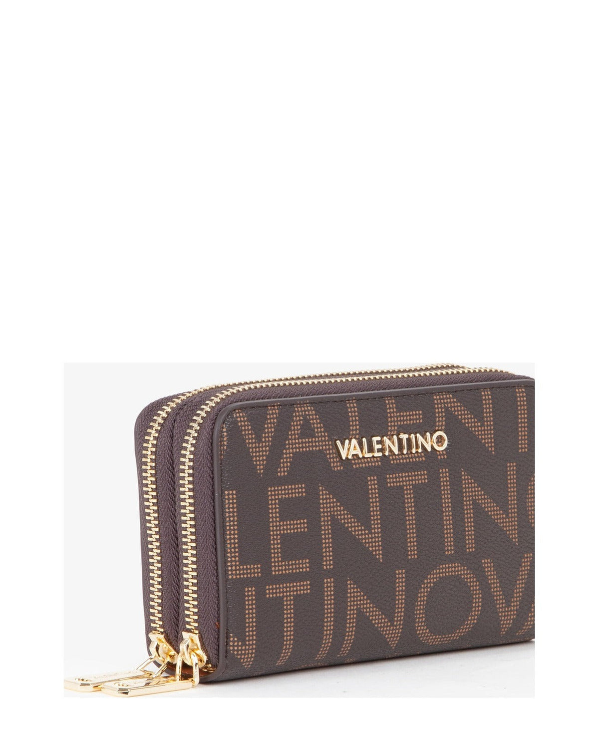 Women's Valentino Regina Re Zip Around Wallet In Dark Brown