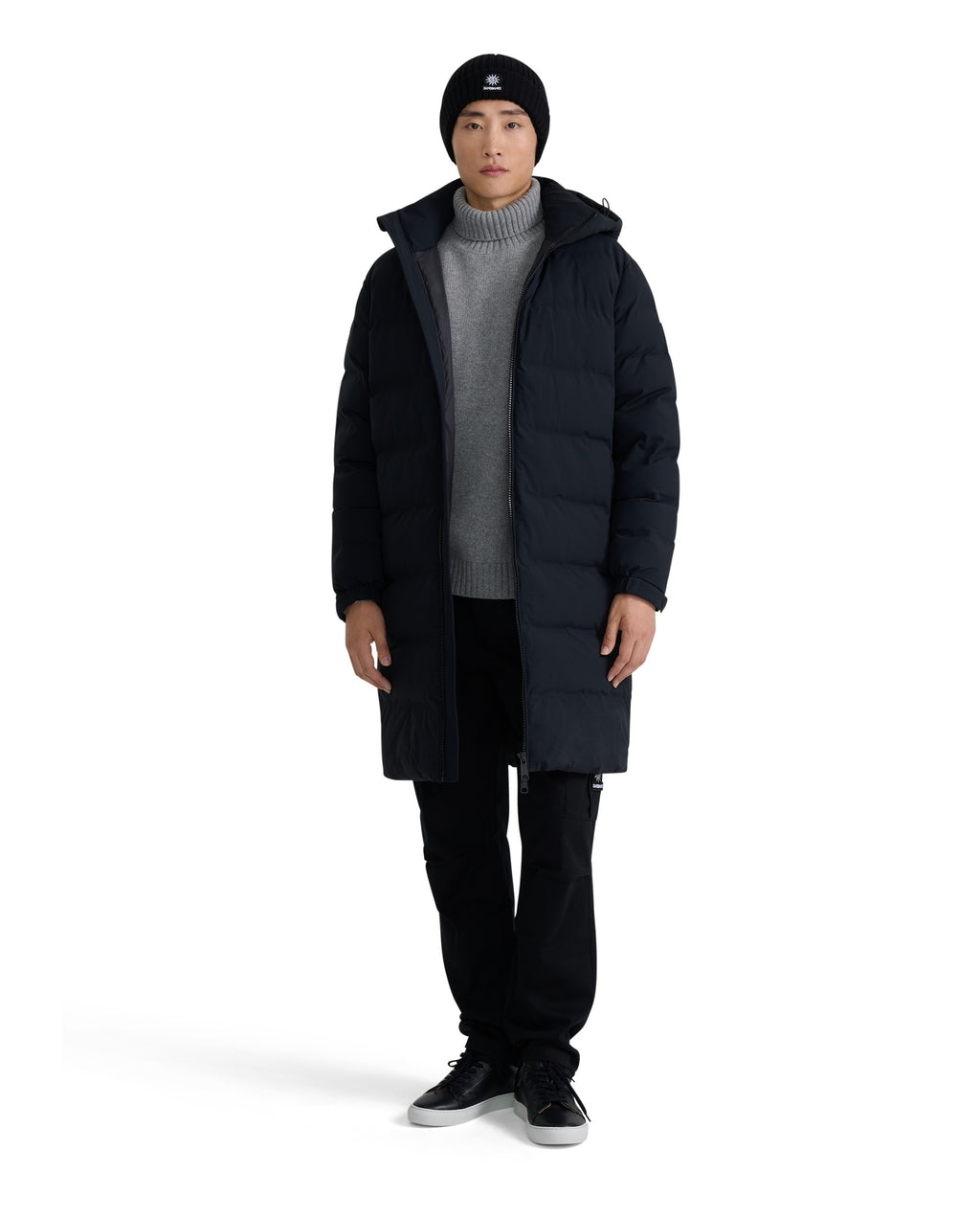 Men's Sandbanks Long Waterproof Puffer in Black — image 04