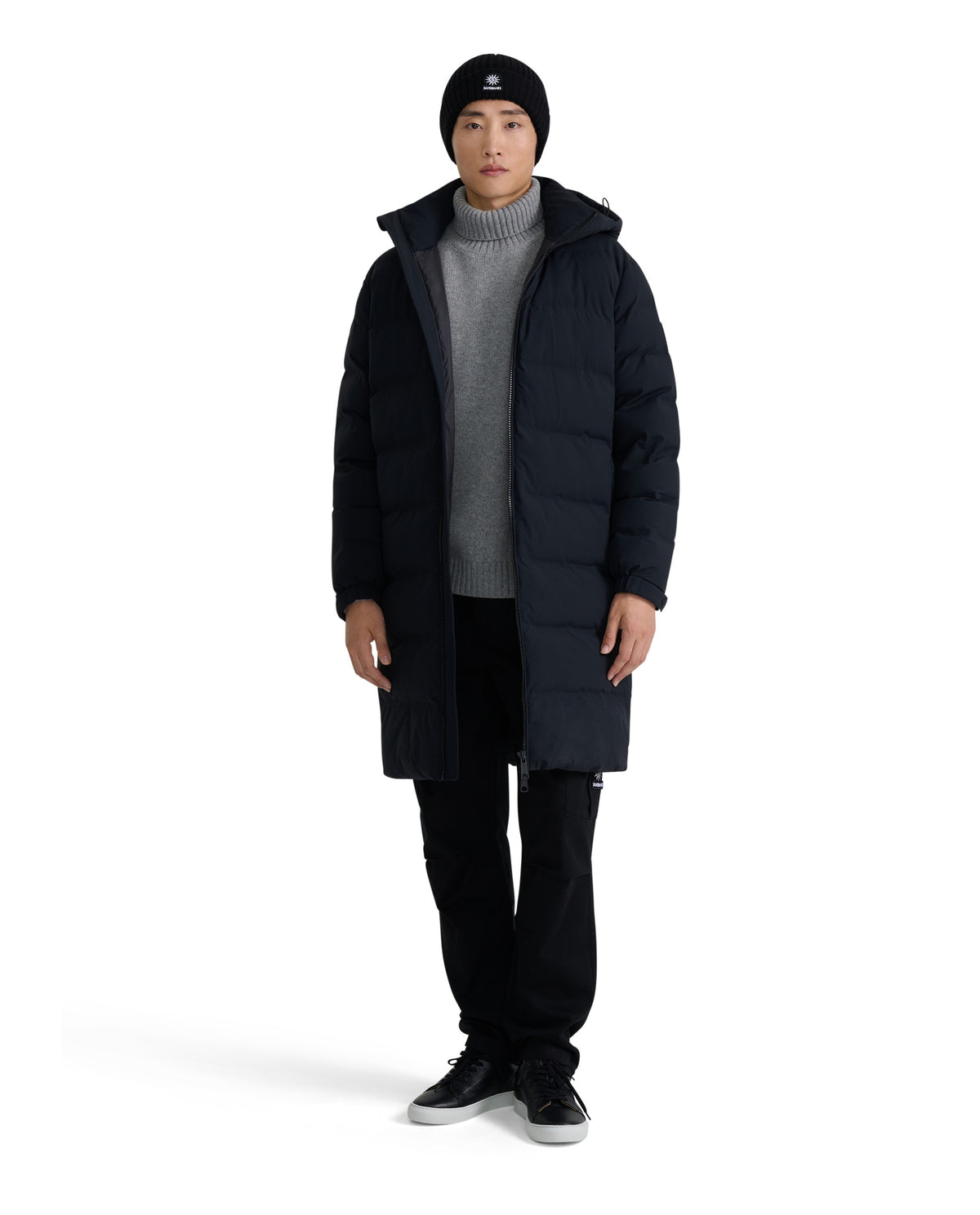 Men's Sandbanks Long Waterproof Puffer in Black — image 04