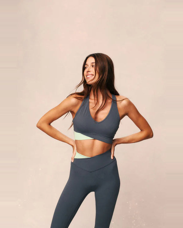 Women's P.E Nation Wander Sports Bra in Thunder — view 4