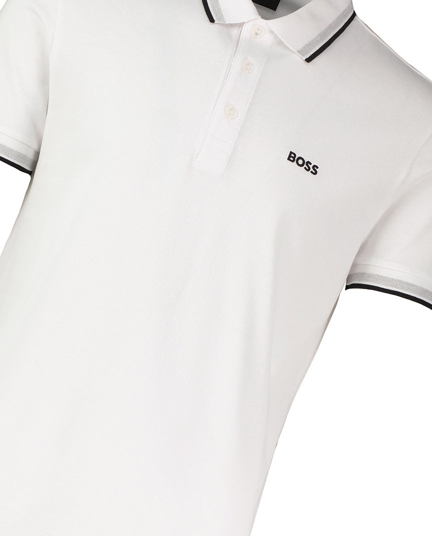 Mens BOSS Green Paddy White Polo Shirt - image 4