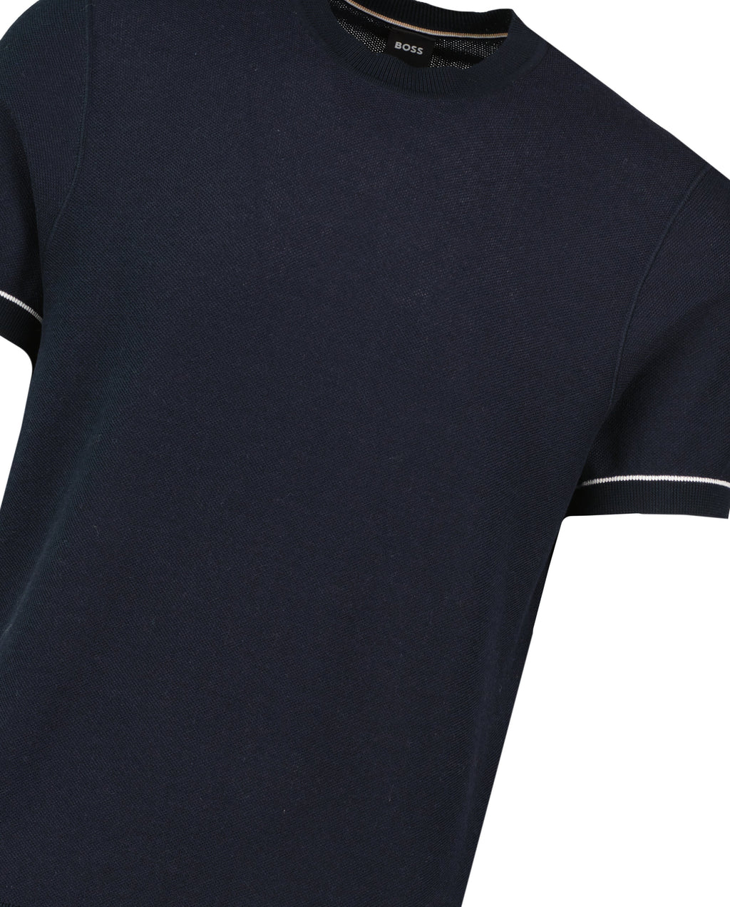 Mens BOSS Black H-Jianfranco Dark Blue Knitted T Shirt - image 4