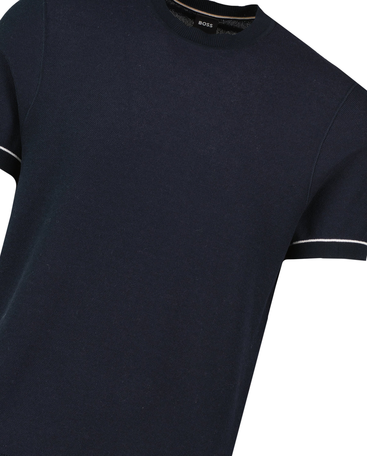 Mens BOSS Black H-Jianfranco Dark Blue Knitted T Shirt - image 4