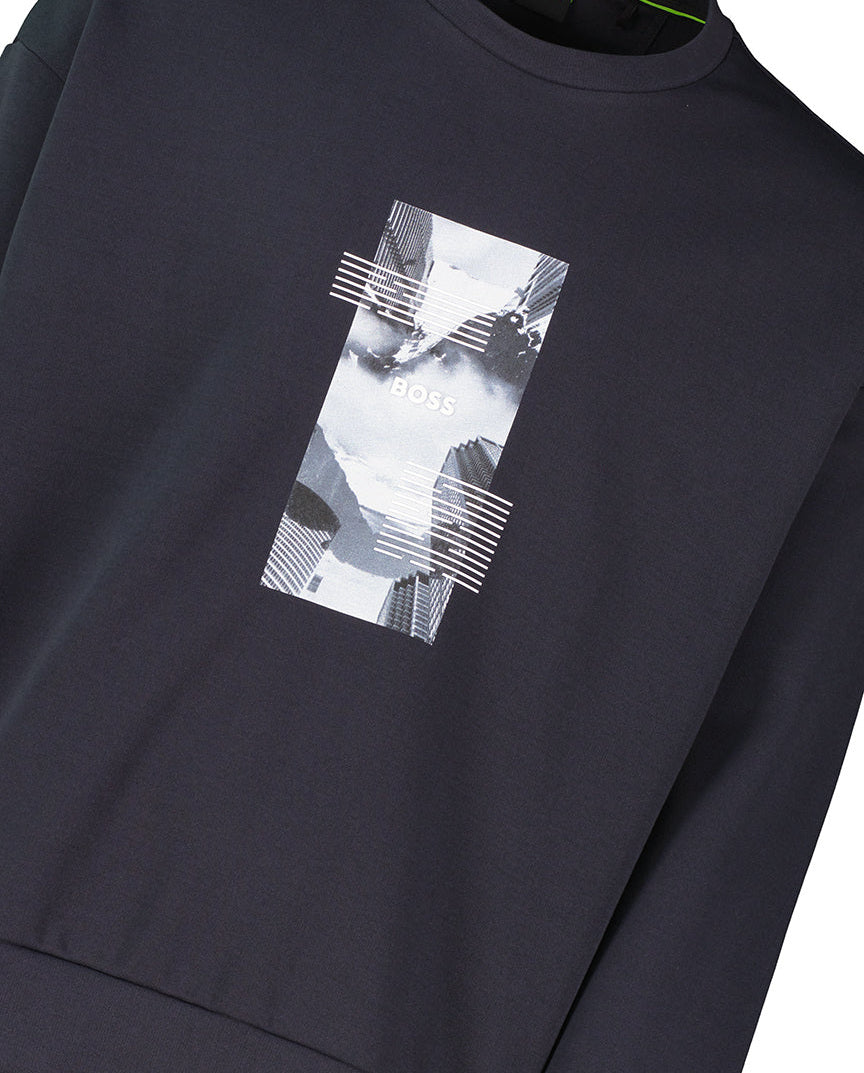 Mens BOSS Green Stenson Zone Dark Blue Sweatshirt - image 4