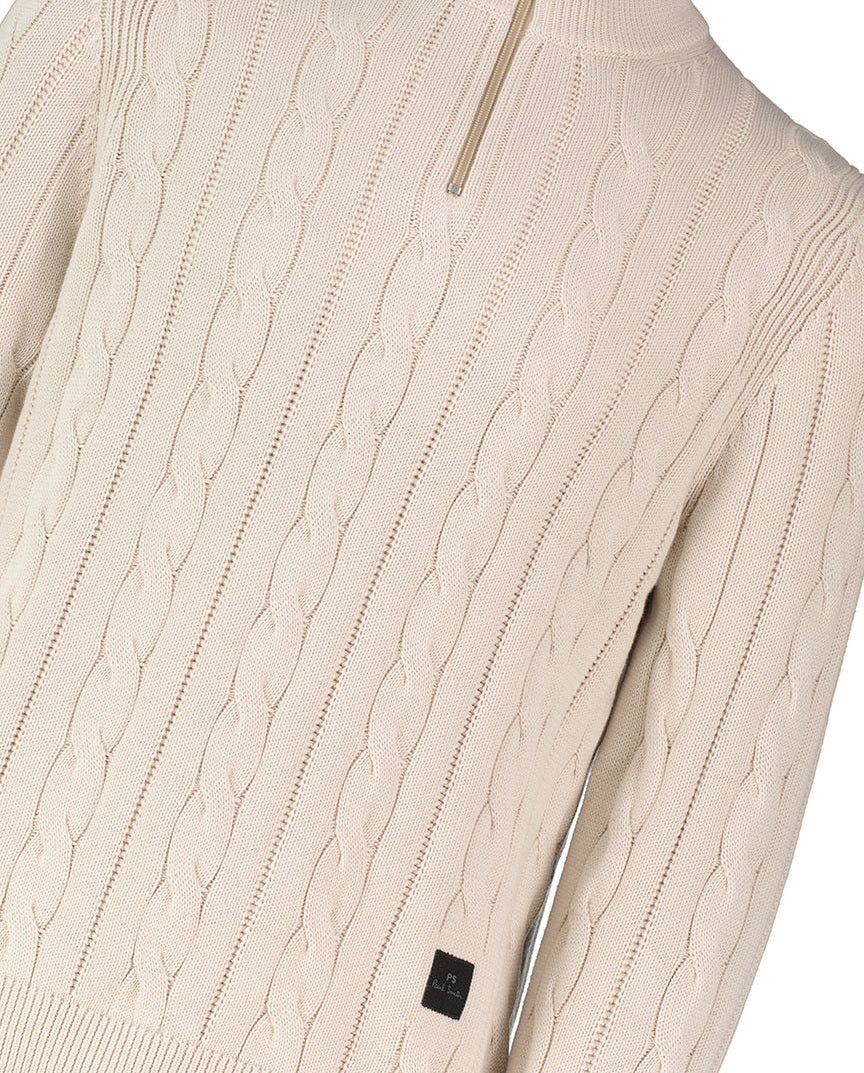 Men's Paul Smith Off White 1/4 Zip Neck Knitted Jumper - image 4