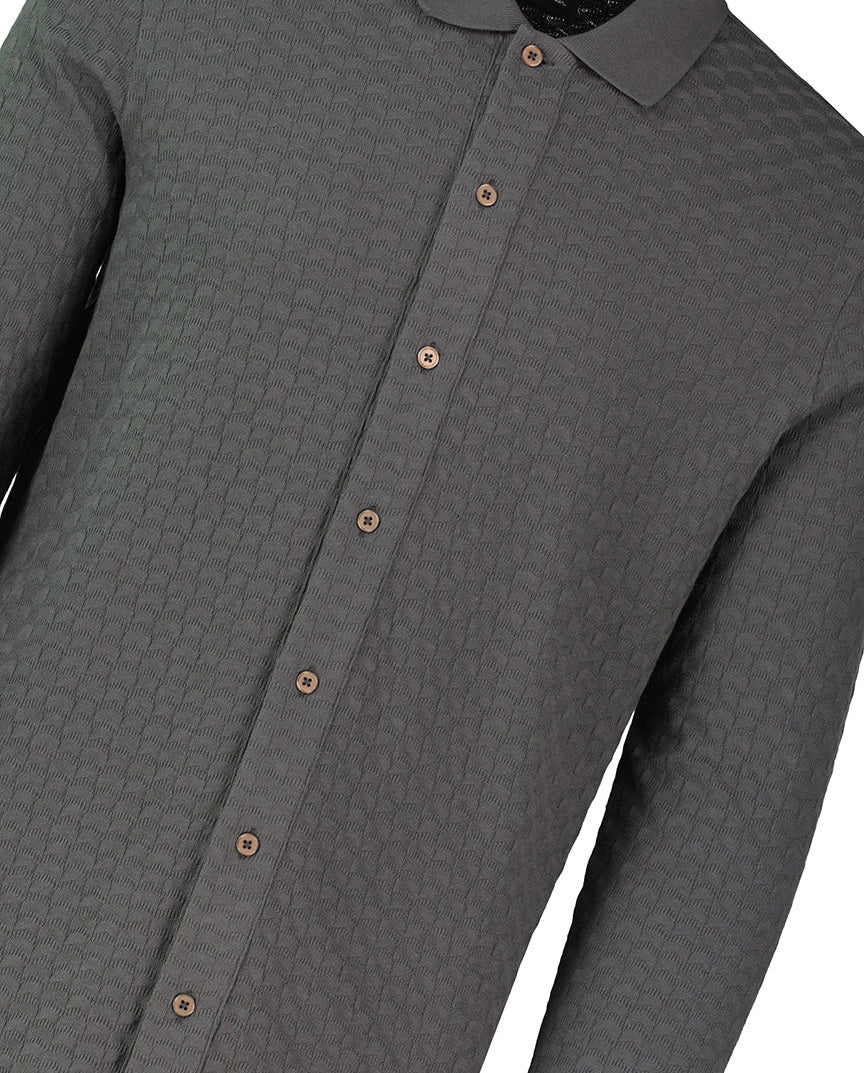 Mens Paul Smith Long Sleeve Full Button Up Grey Polo Shirt - image 4