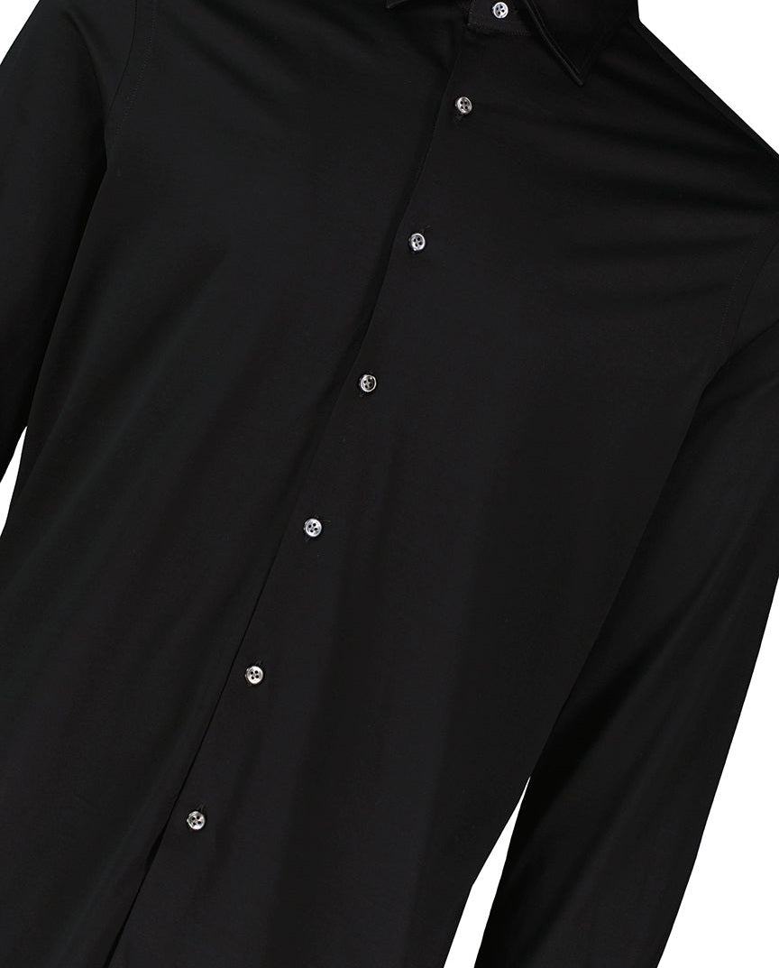 Men's Pal Zileri Black Mercerised Long Sleeve Shirt - image 4