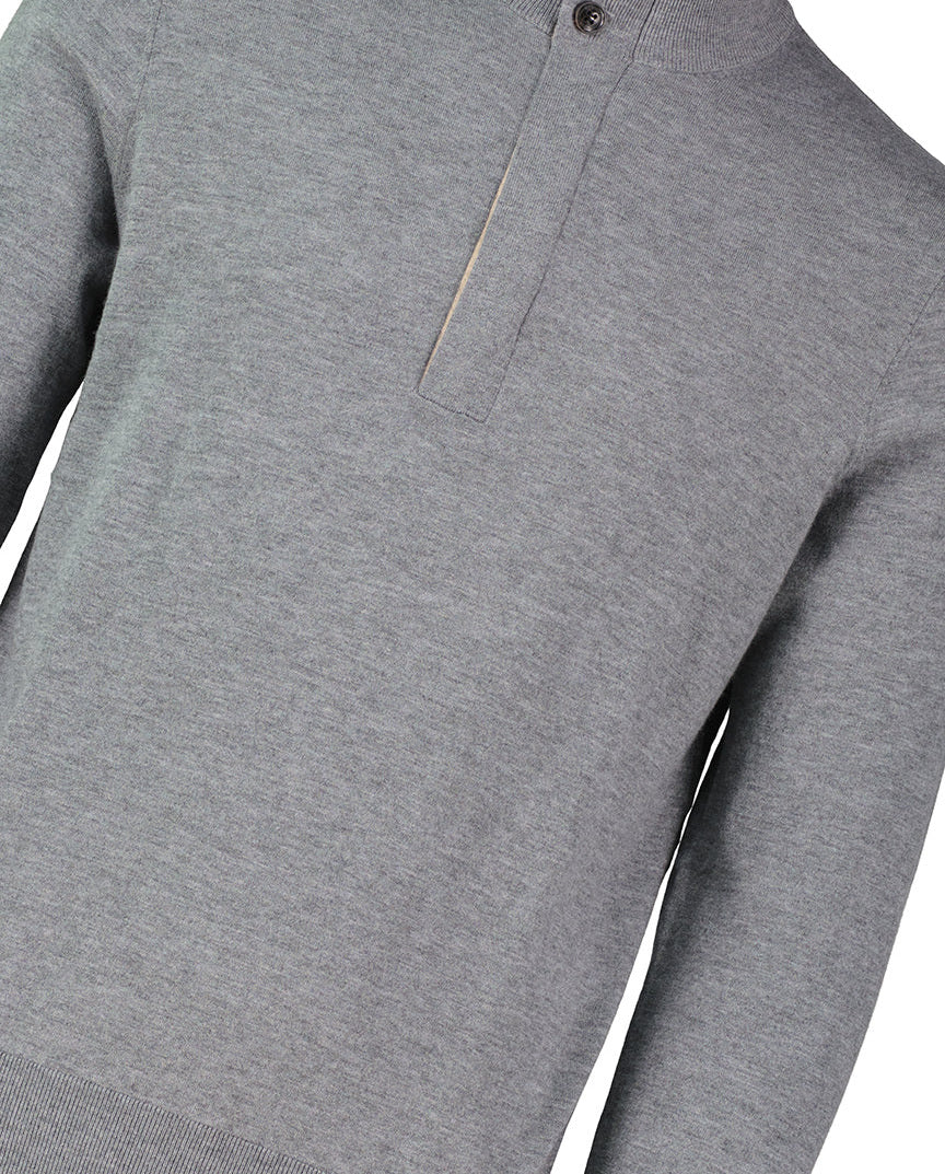 Men's Pal Zileri Grey 1/4 Zip Knitted Jumper - image 4