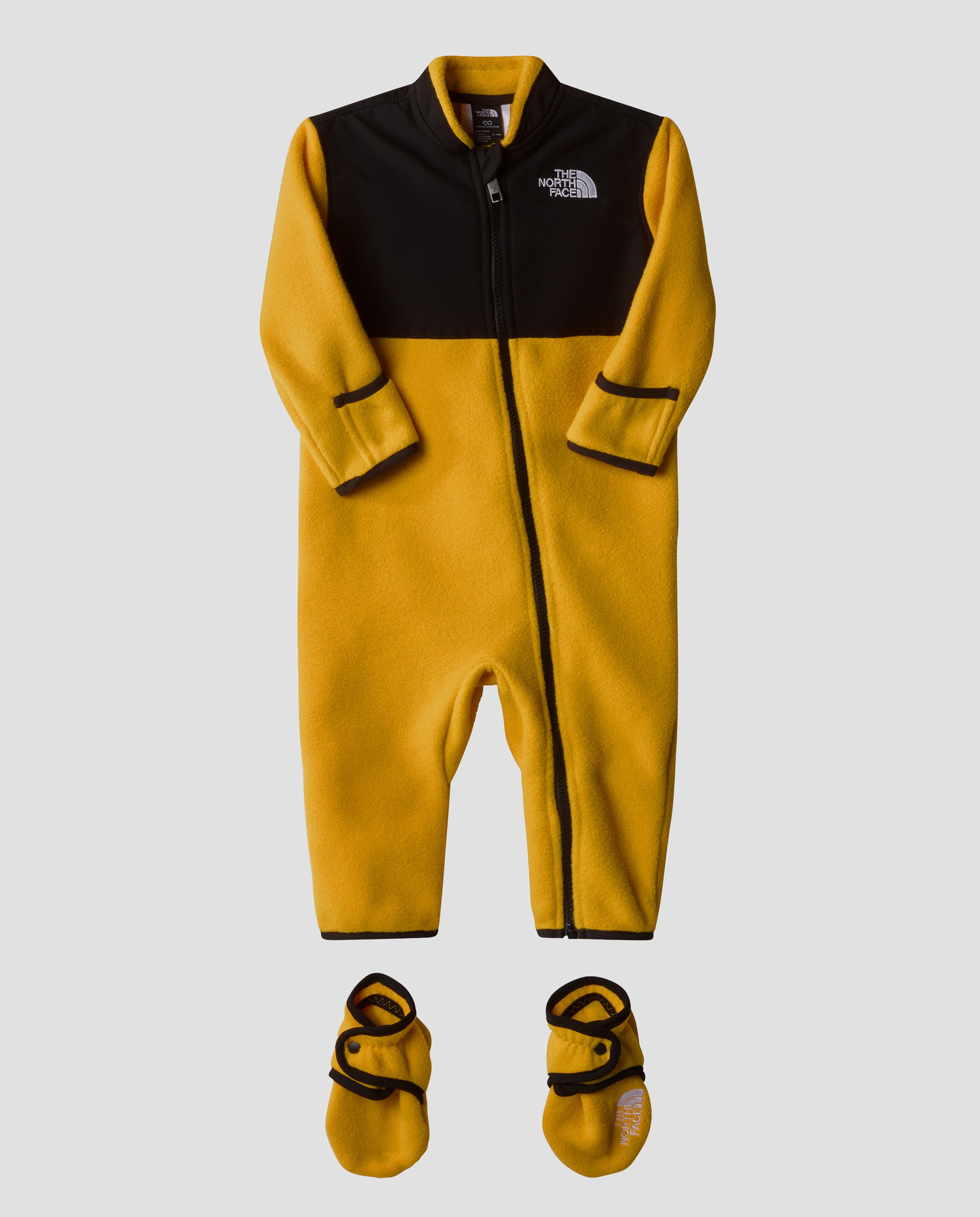 Baby The North Face Yellow Denali One Piece Set — view 3