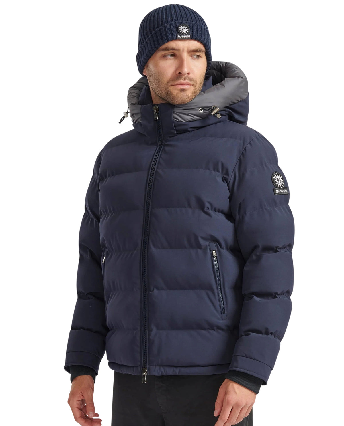 Men's Sandbanks Banks Short Puffer in Navy — image 04