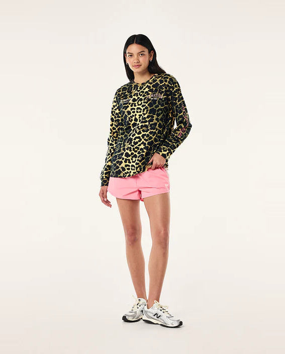 Women's P.E Nation Base Long Sleeve T-Shirt in Leopard — view 4