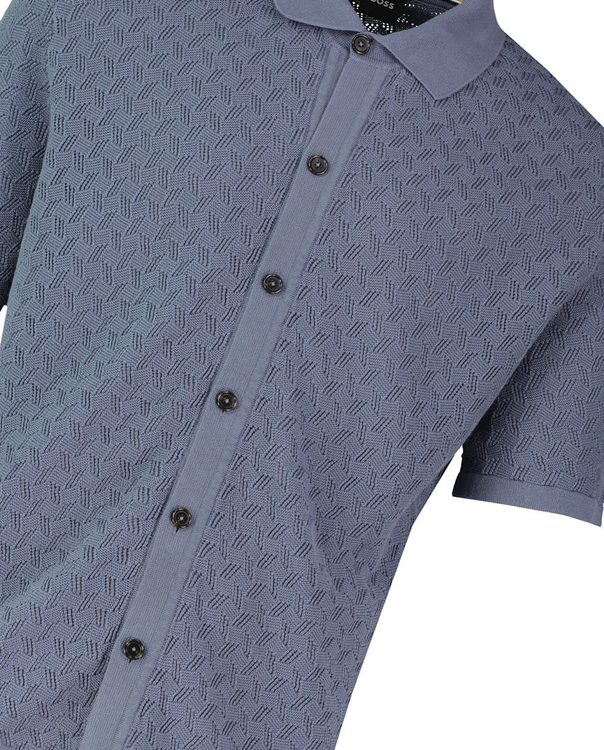 BOSS Black H-Nappo Open Blue Knitwear