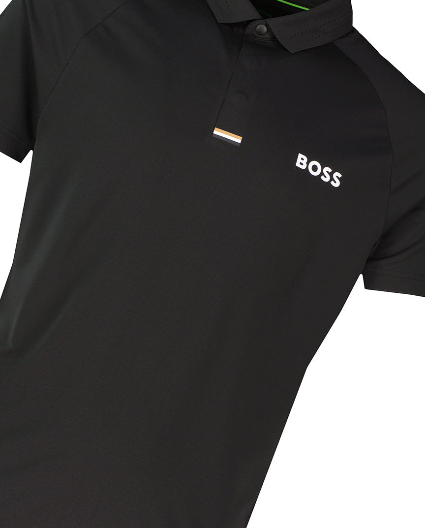 BOSS Green PL_GOC Paddytech Black Polo Shirt