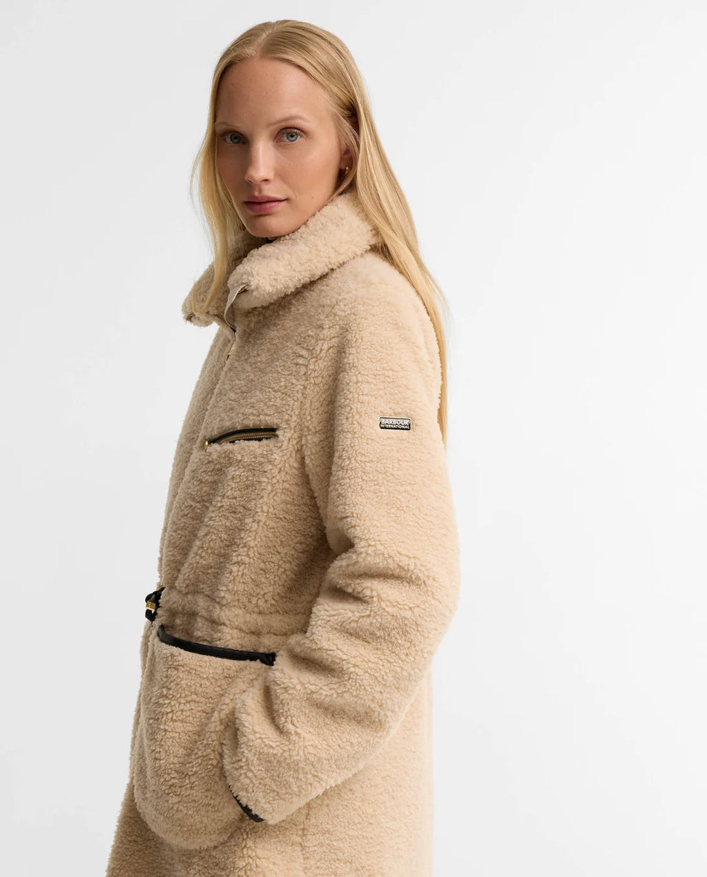 Women's Barbour International Kemora Fleece Casual In Jasmine/Black