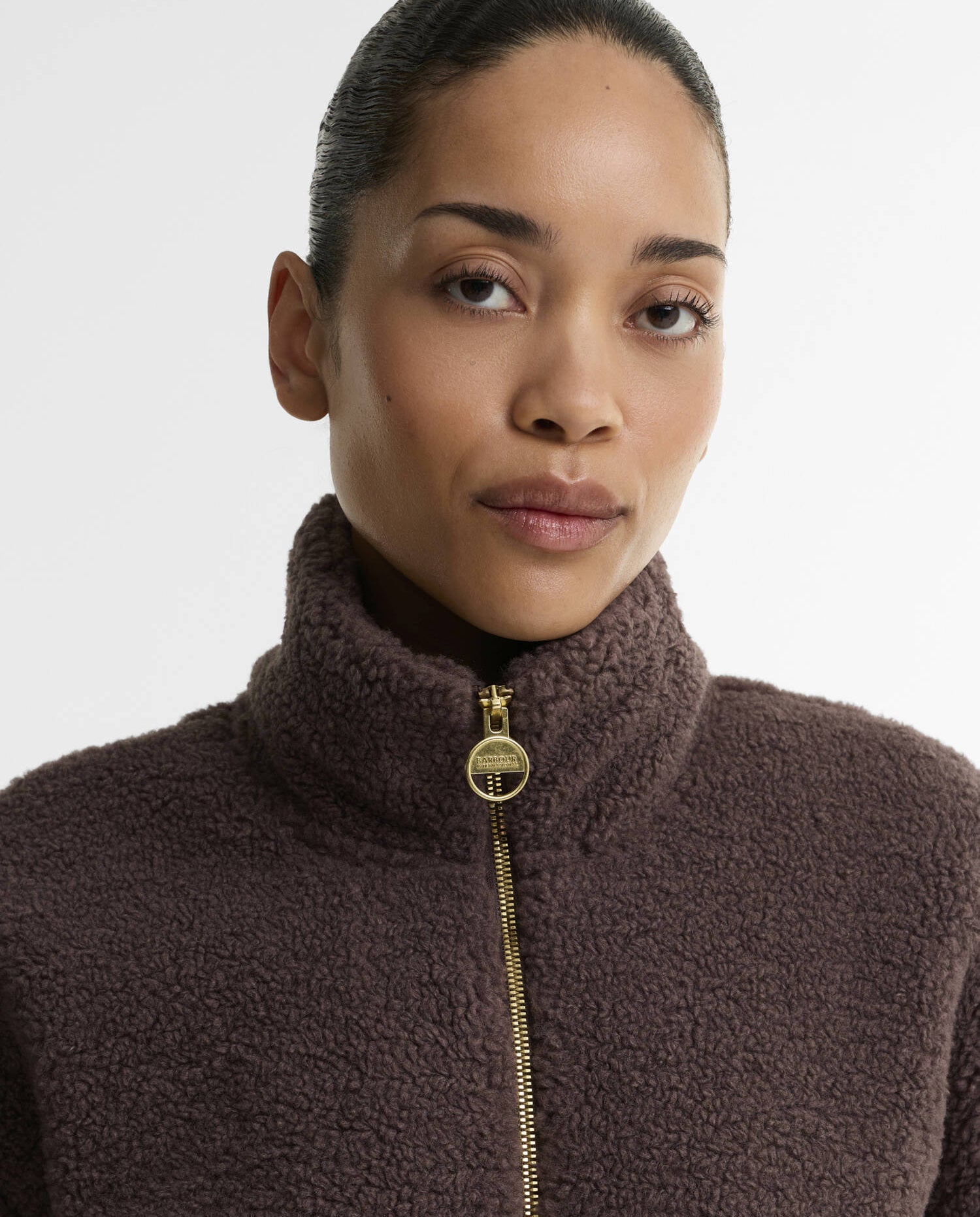 Women's Barbour International Gea Fleece In Truffle — view 4