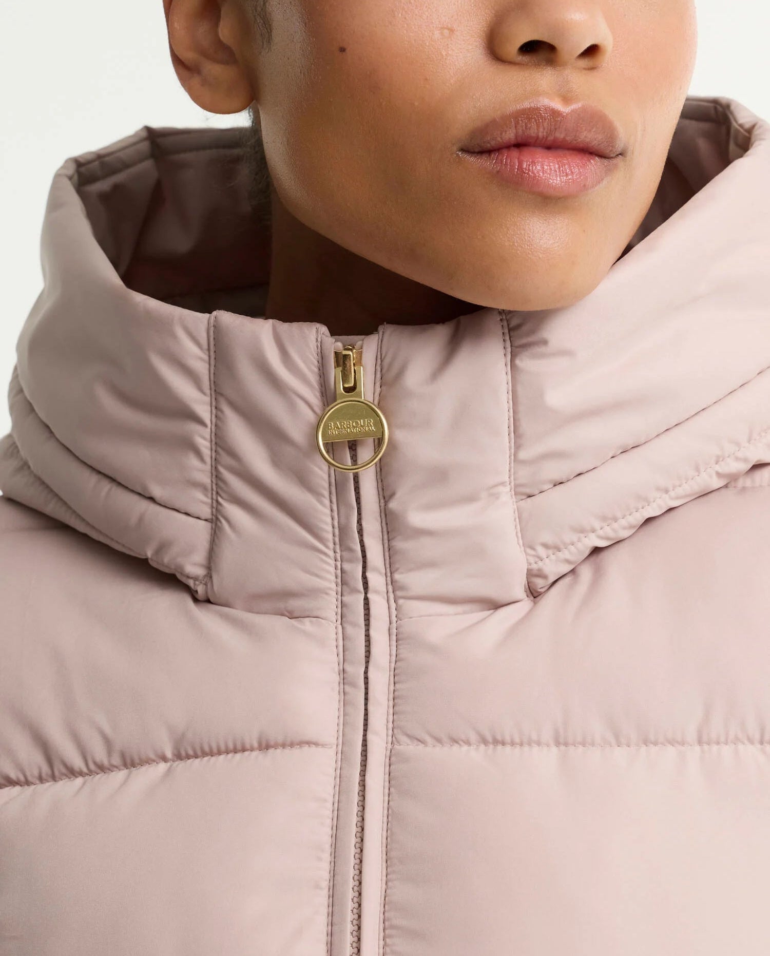 Women's Barbour International Conway Quilted Sweat In Nutmeg — view 4
