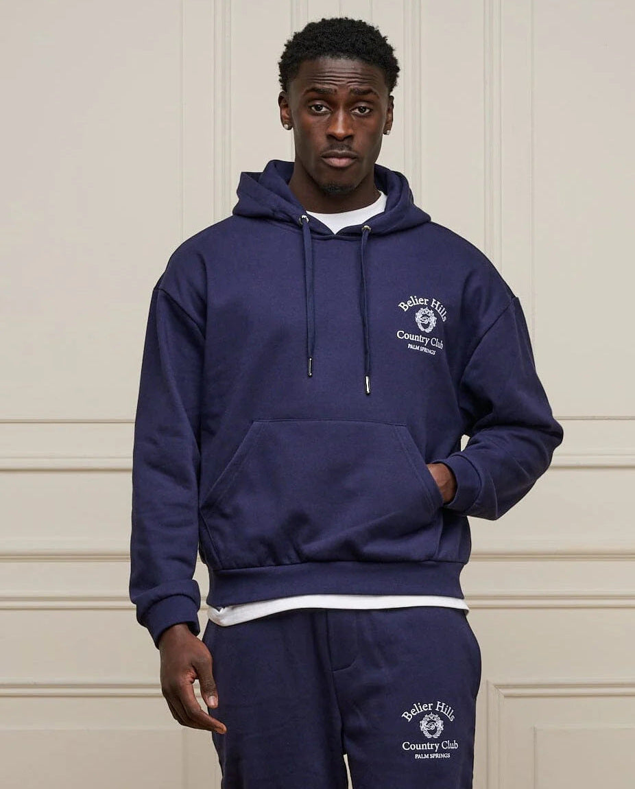 Men's Belier Navy Country Club Hoodie — view 4