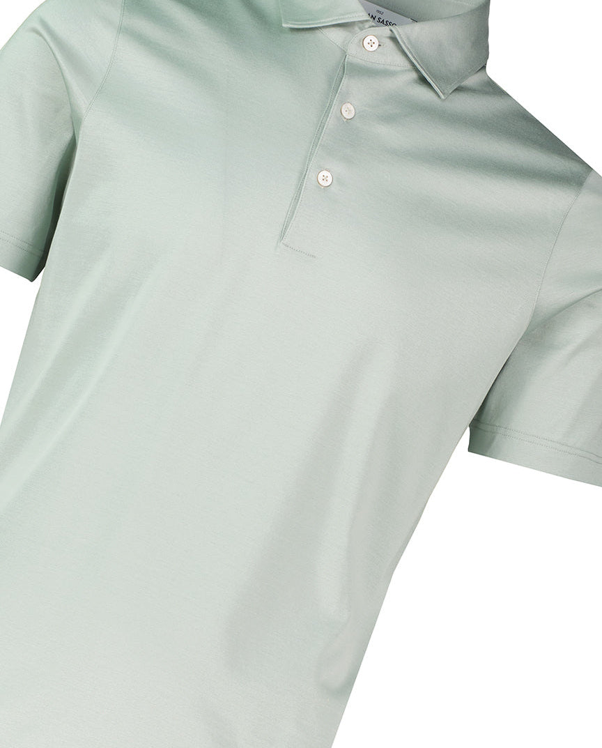 Men's Gran Sasso Green Mercerised 3 Button Polo Shirt - image 4