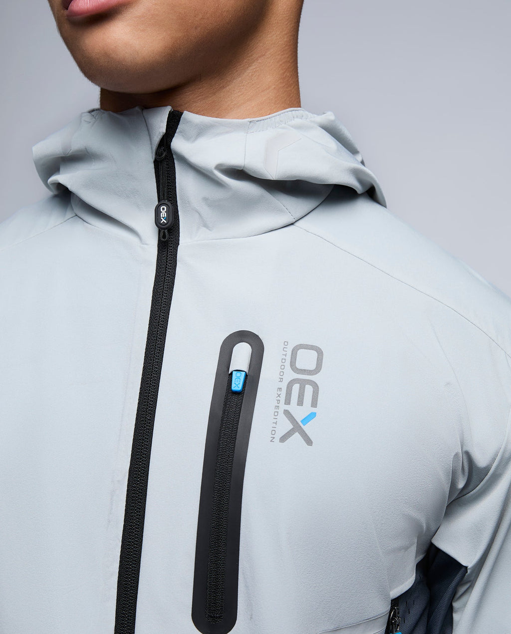 Men's OEX Light Grey Aspect Tracksuit Jacket — view 4