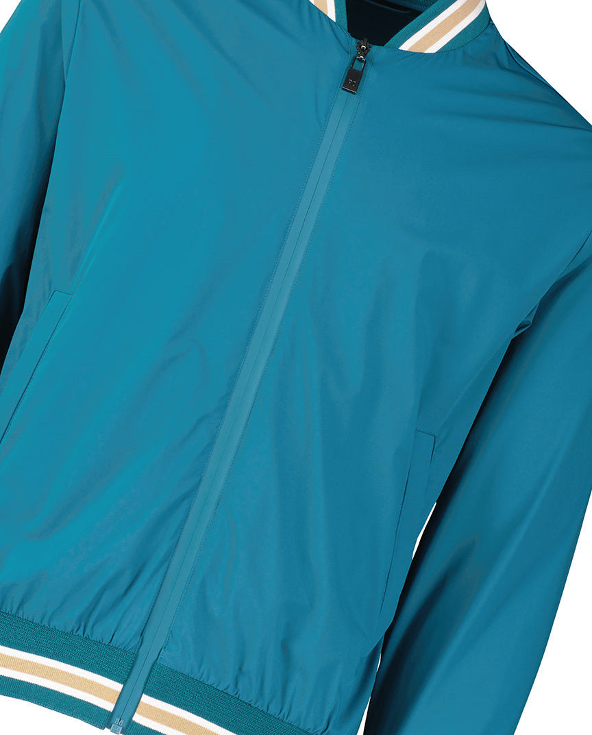 Men's Pal Zileri Teal Blue Blouson Bomber Jacket