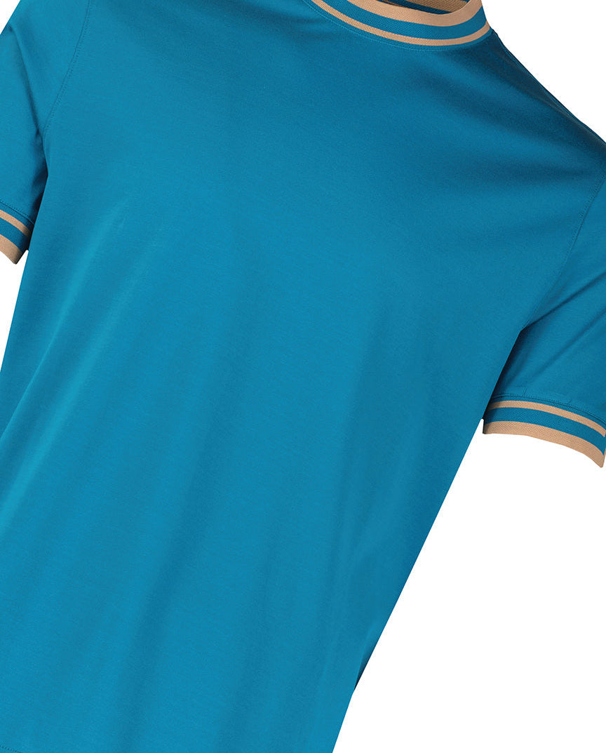 Men's Pal Zileri Teal Blue Mercerised T Shirt