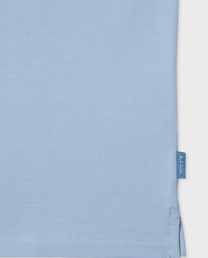 Men's Paul Smith Regular Fit Zip-Neck Polo Shirt - Blue — view 4