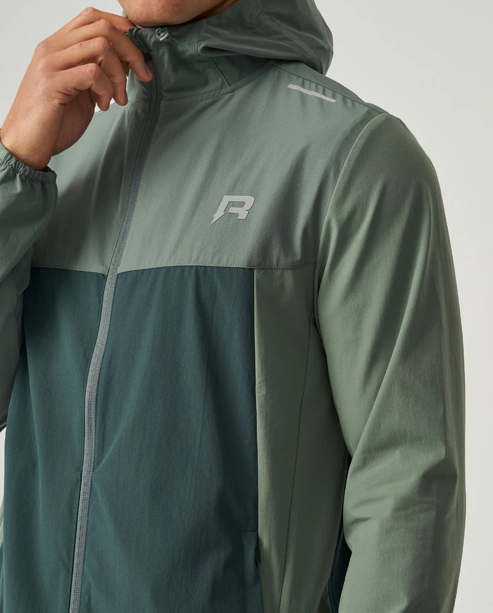 Men's Reprimo Hunter Green Botanical Flight Windbreaker Jacket — view 4