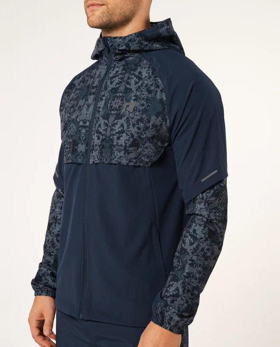 Men's Reprimo Navy Shibori Windbreaker — view 4