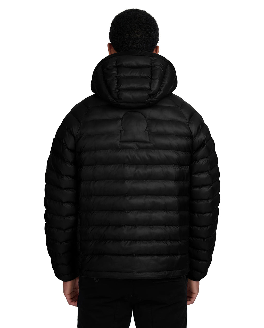 Men's Sandbanks Black Ragland Hooded Ripstop Micro Puffer Jacket - image 4