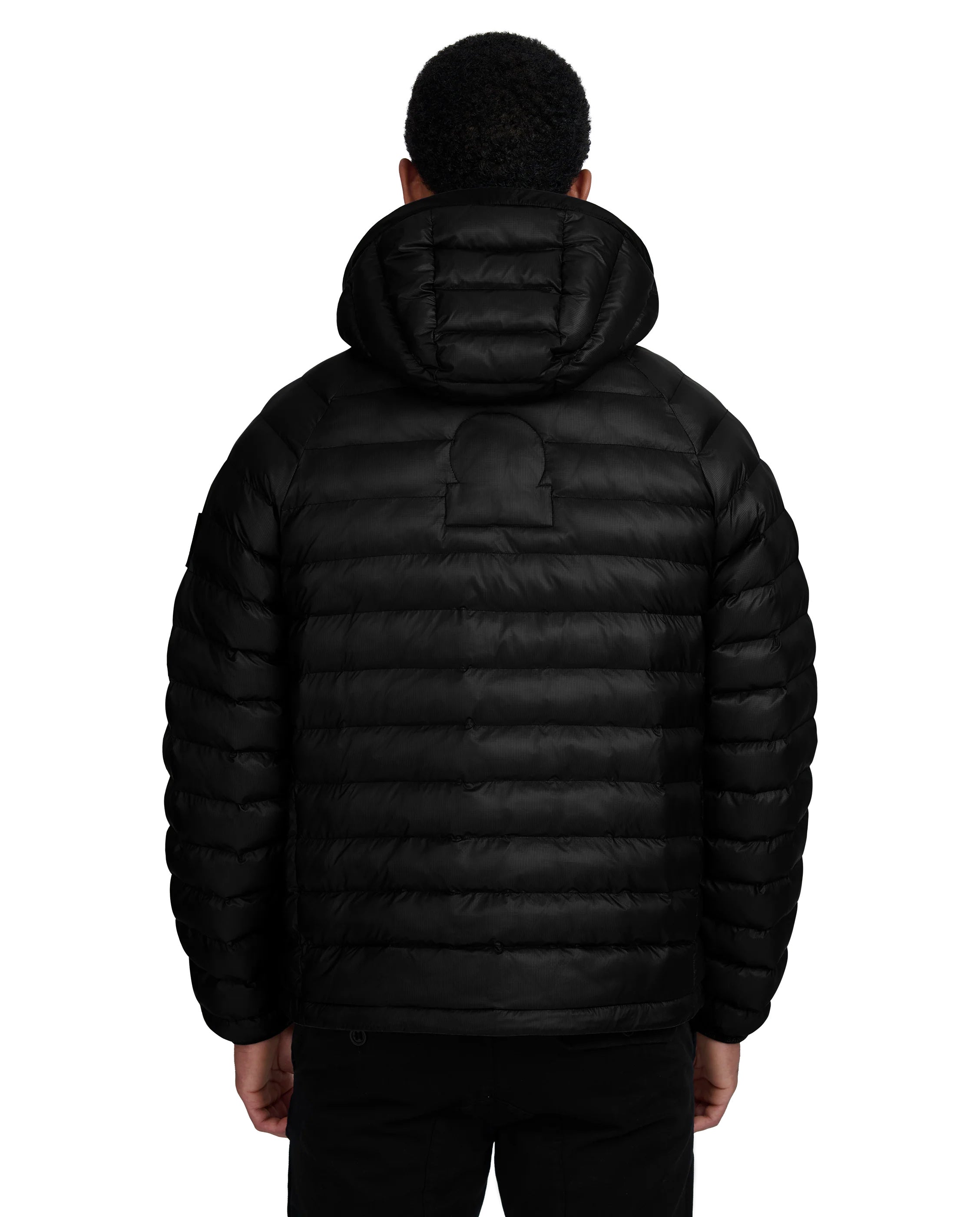 Men's Sandbanks Black Ragland Hooded Ripstop Micro Puffer Jacket - image 4