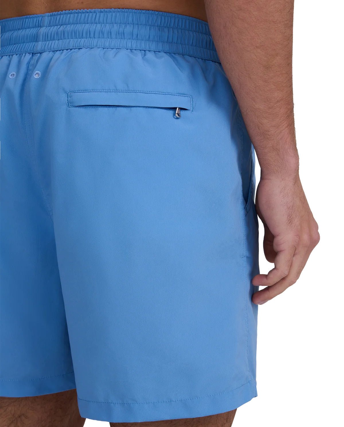 Men's Sandbanks Dusty Blue Badge Logo Recycled Swim Short — view 4
