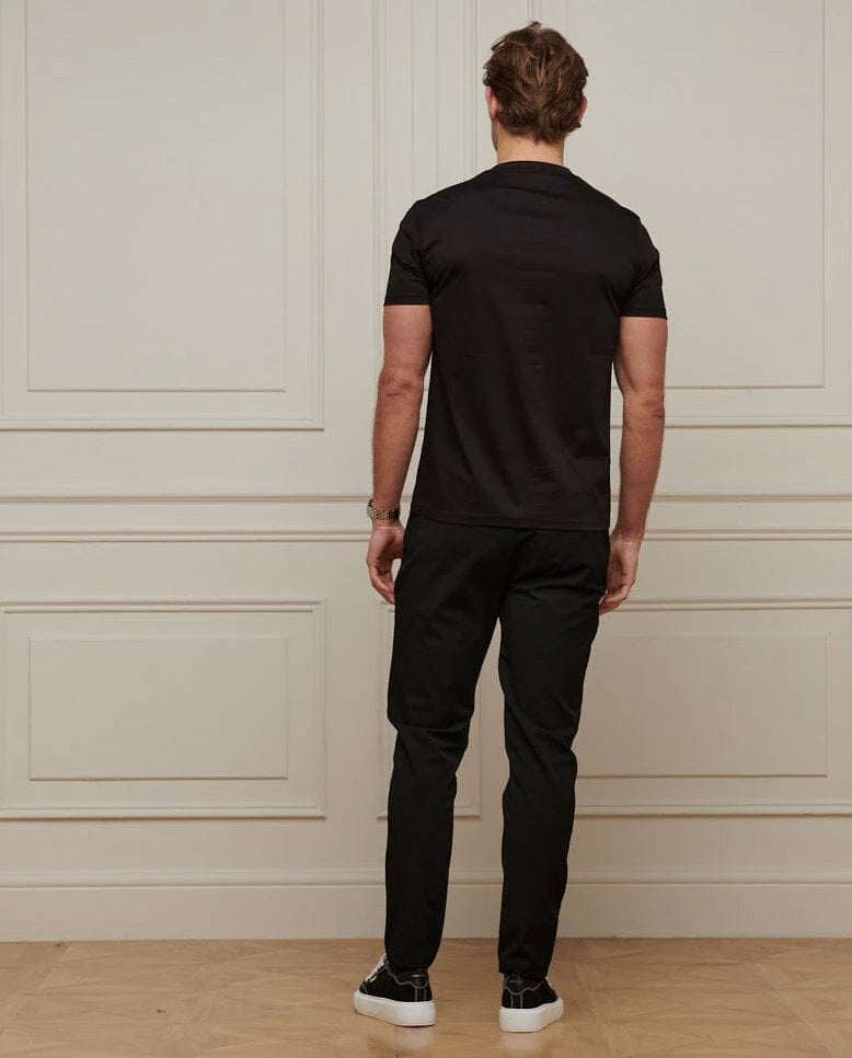 Men's Belier Black Crest Embroidered T Shirt — view 4