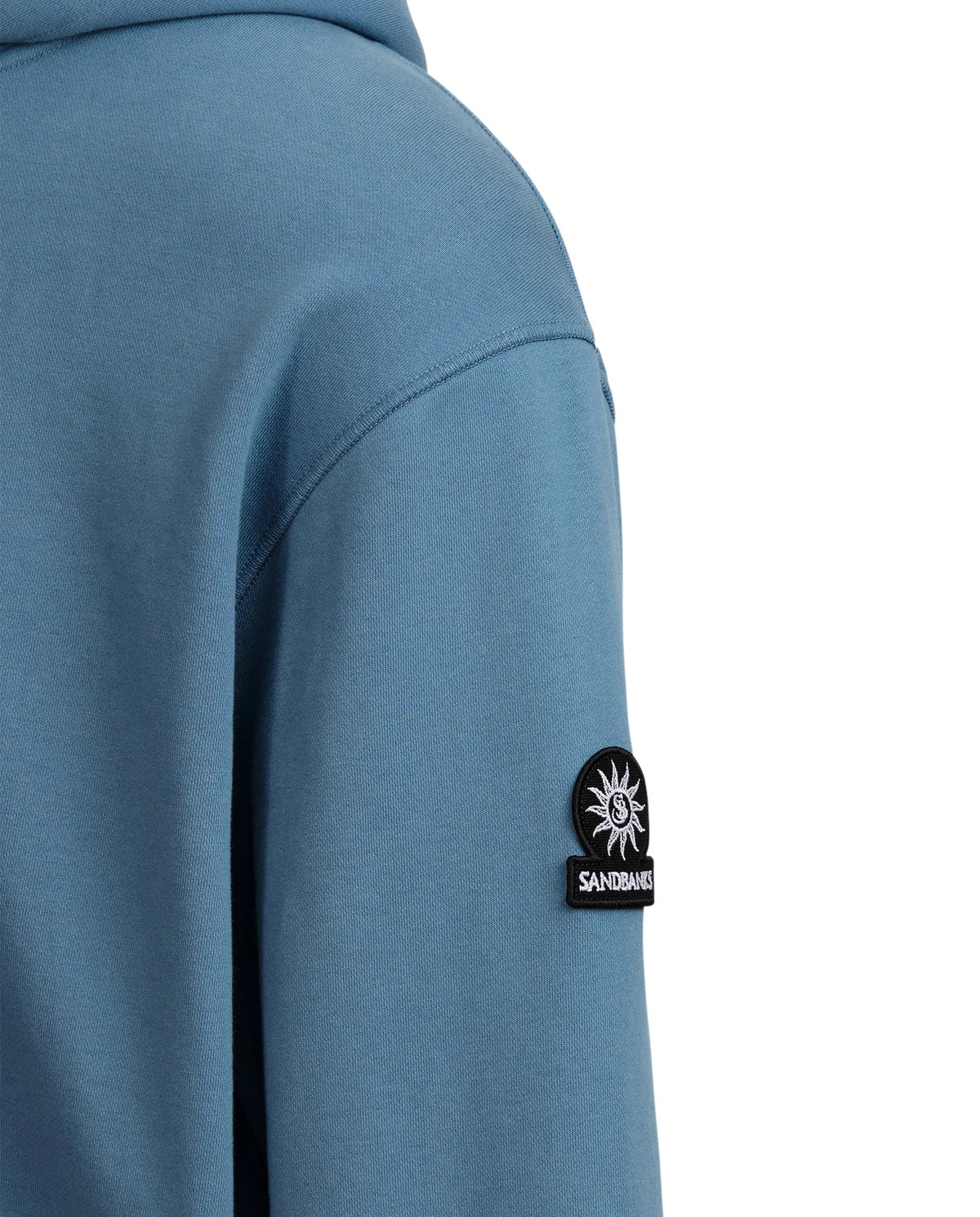 Men's Sandbanks Badge Logo Teal Hoodie — view 3