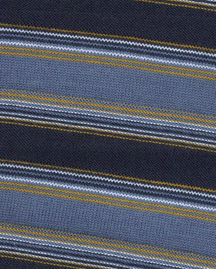 Mens Paul Smith Blue Stripe Merino Polo Shirt — view 4
