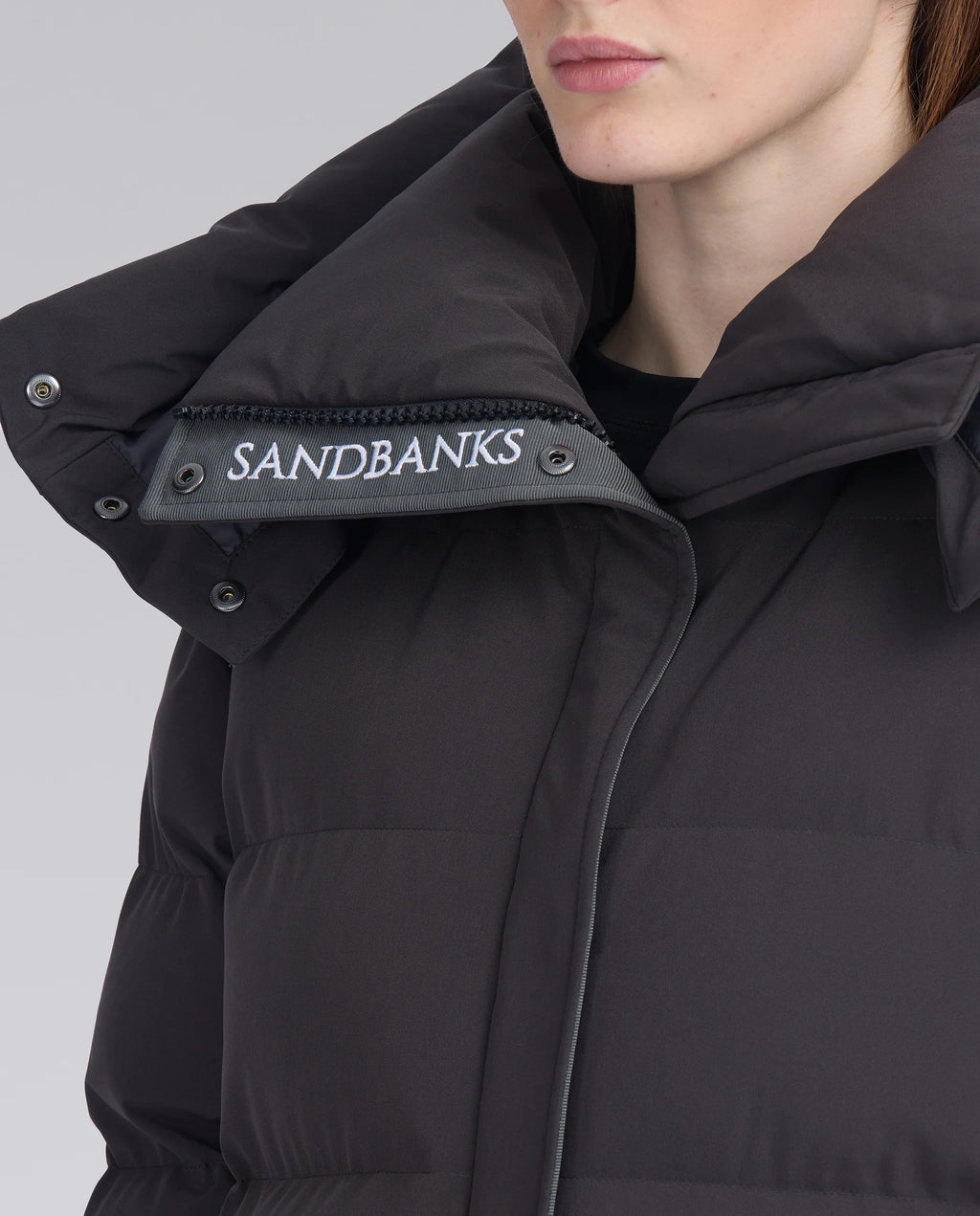 Women's Sandbanks Haven Charcoal Long Puffer Jacket - image 4