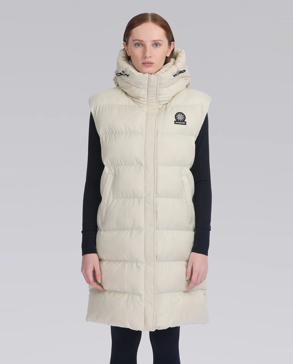 Women's Sandbanks Stone Bay Long Hooded Gilet - image 4