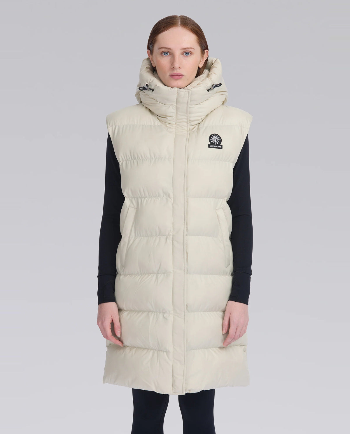 Women's Sandbanks Stone Bay Long Hooded Gilet - image 4