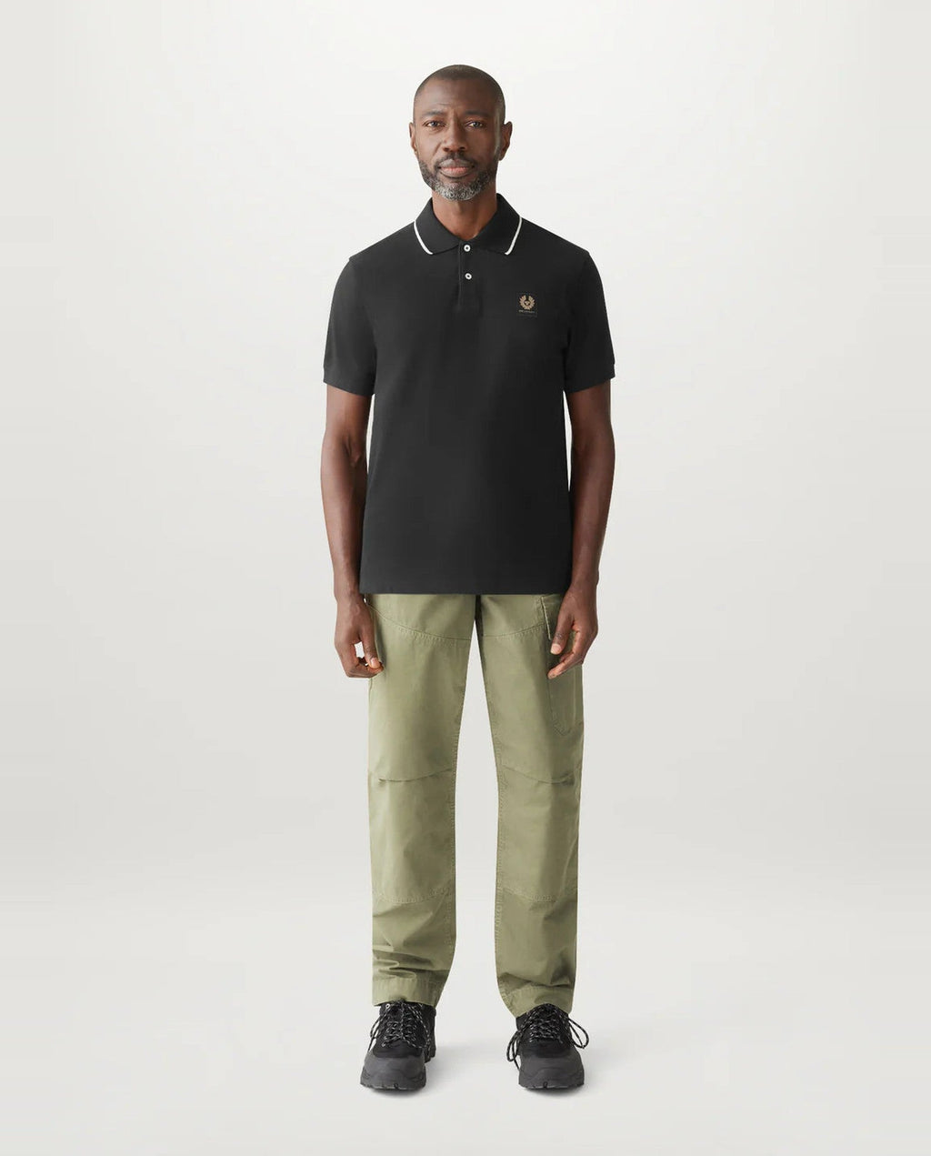 Men's Belstaff Black Tipped Polo Shirt