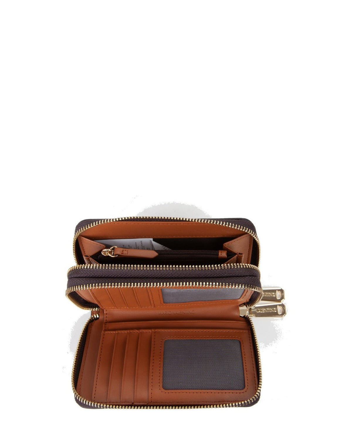 Women's Valentino Regina Re Zip Around Wallet In Dark Brown