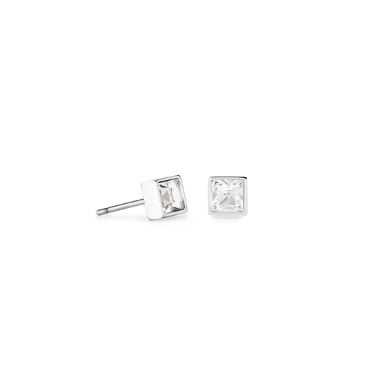Coeur De Lion Stainless Steel Square Crystal Stud Earrings 0501/21-1817