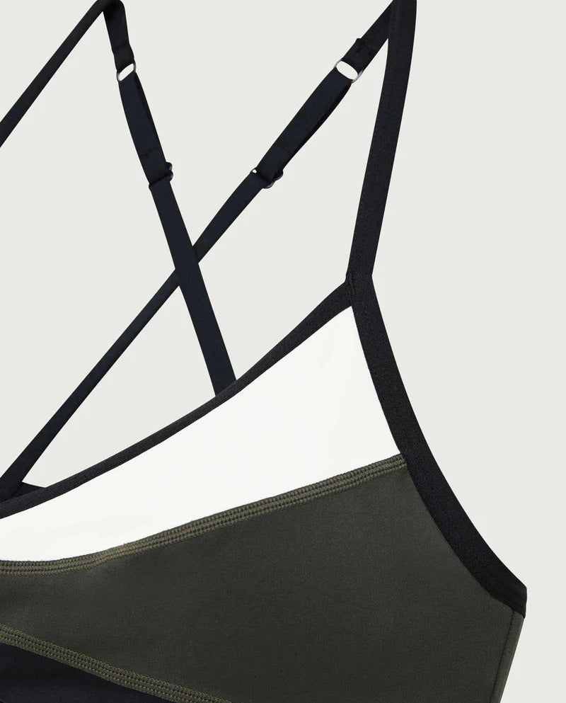 Women's P.E Nation Overland 2 Khaki Sports Bra — view 5