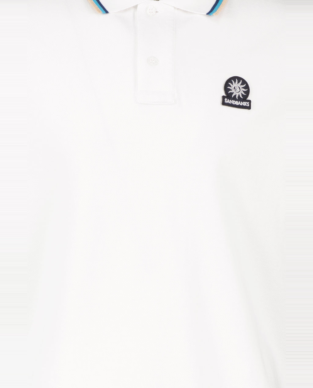 Men's Sandbanks Badge Logo White Polo Shirt - image 5