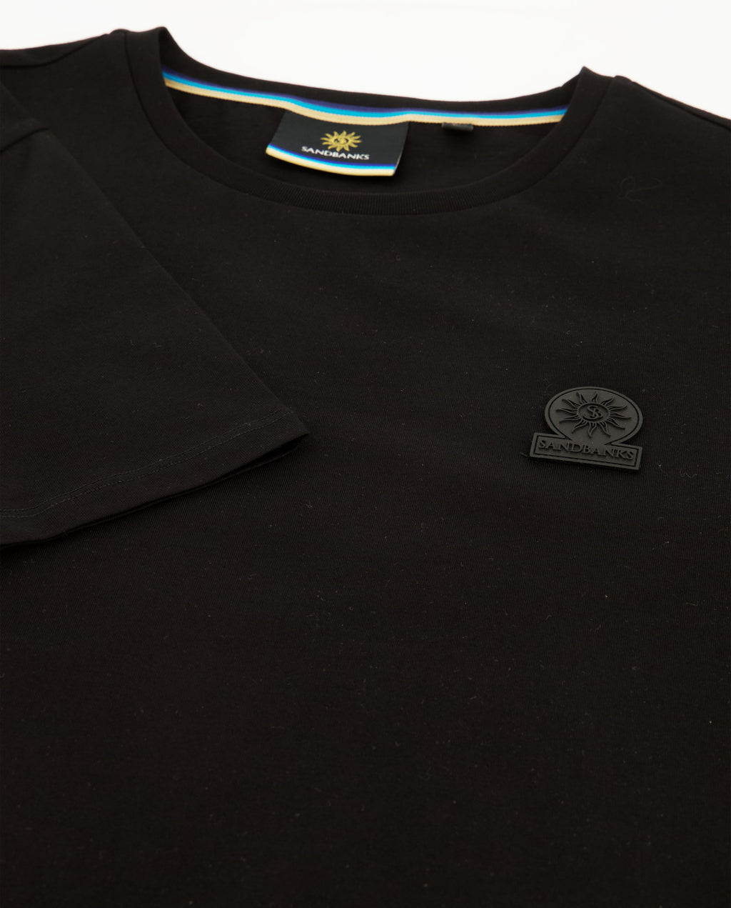Men's Sandbanks Rubberised Badge Logo Black T Shirt - image 4