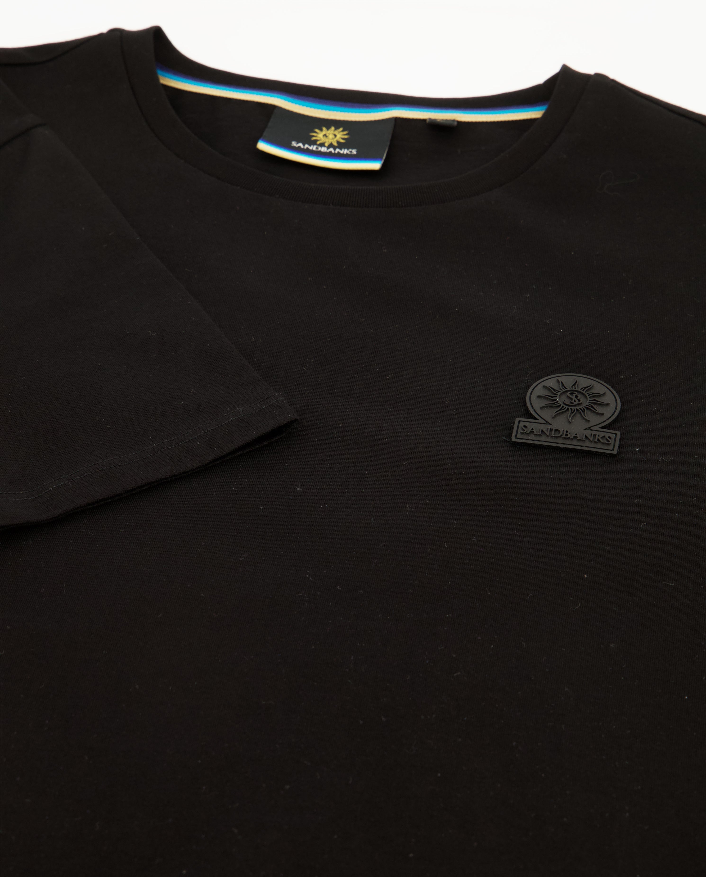 Men's Sandbanks Rubberised Badge Logo Black T Shirt - image 4