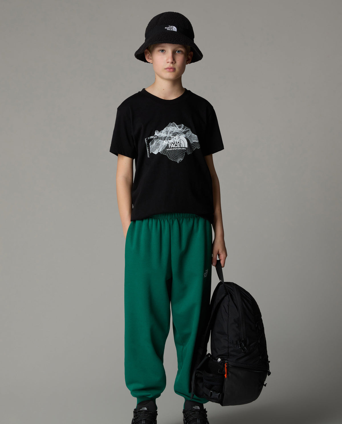 Boy’s The North Face Black Topographic T Shirt — view 4