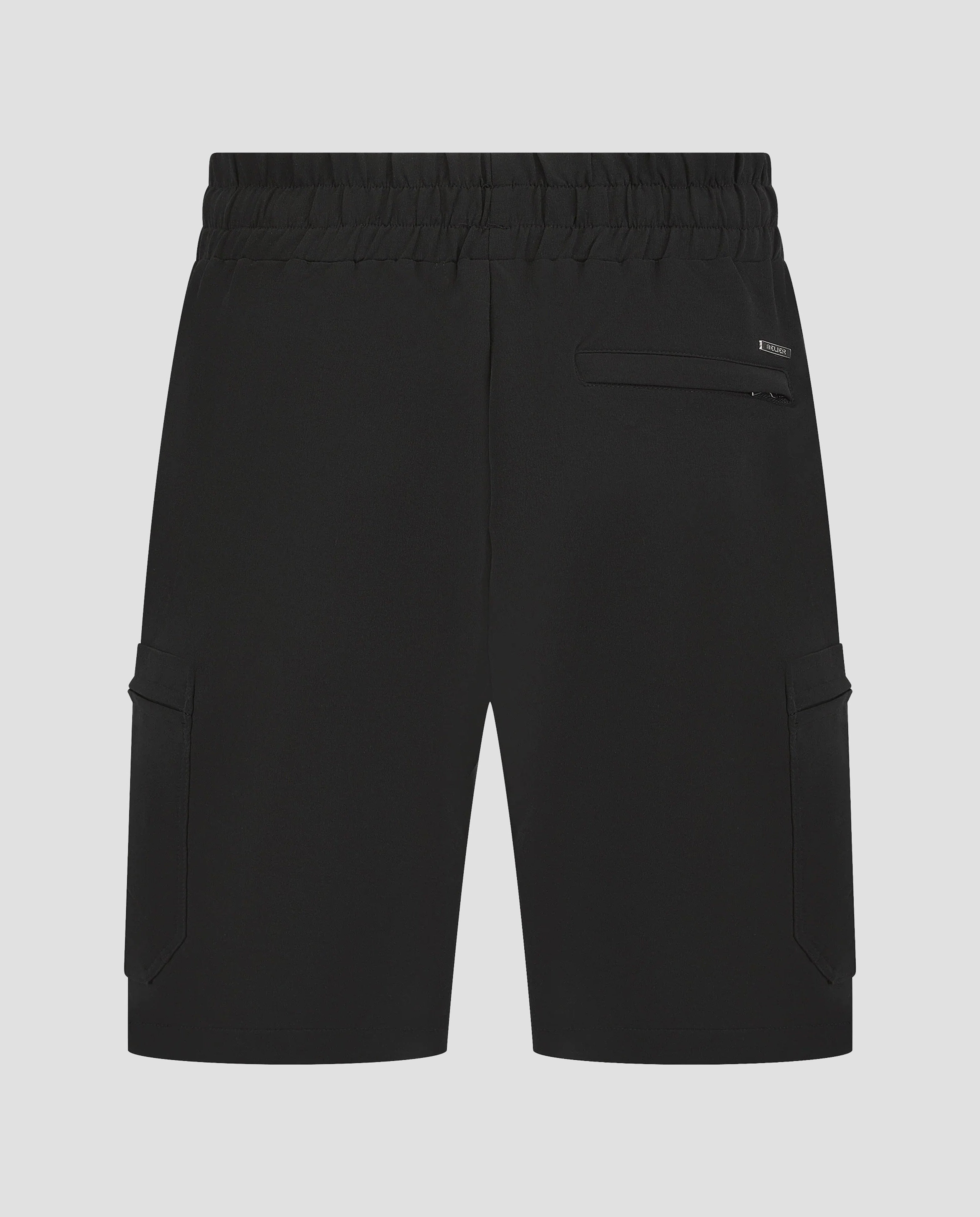 Men's Belier Black Woven Cargo Short — view 5