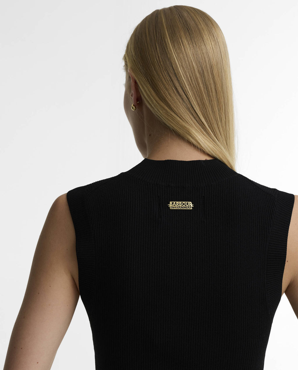 Women's Barbour International Kenna Knitted Vest In Black — view 5